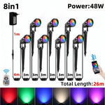 projecteur led extérieur intelligent noir moderne télécommande application 16 millions couleurs ip65 autonomes allées