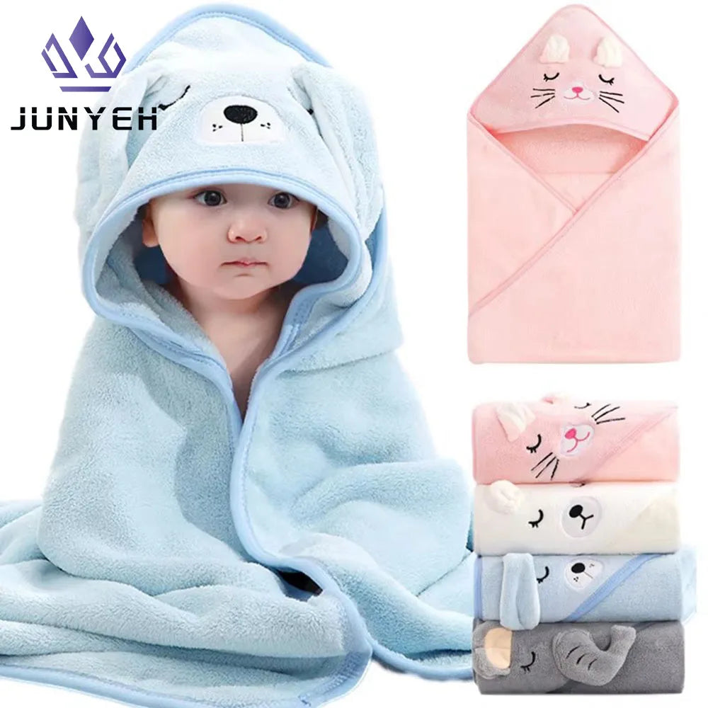 serviette bébé capuche animaux douce bleu rose gris blanc fourrure soft confortable tranchée mouillage