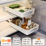 rangement modulaire tiroir blanc rayures horizontales cuillères étiquettes adhésif épices cuisine organizer slidingdrawer
