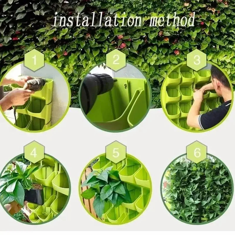 pots fleurs muraux modernes minimaliste vert orange blanc plante artificielle fixations murales