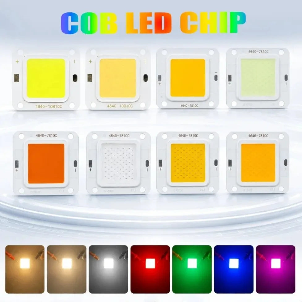 puce led cob carrée haute luminosité projecteur éclairage diy blanc chaud froid