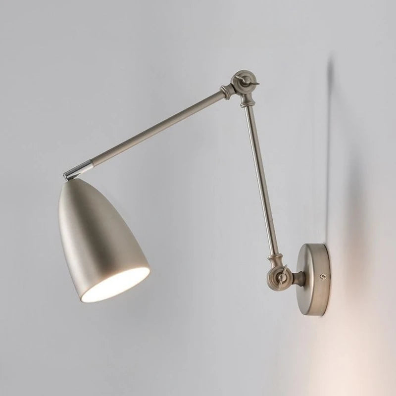 lampe murale articulée moderne argenté noir blanc réglable éclairage ambiance vis fixation chambre salon