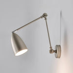 lampe murale articulée moderne argenté noir blanc réglable éclairage ambiance vis fixation chambre salon