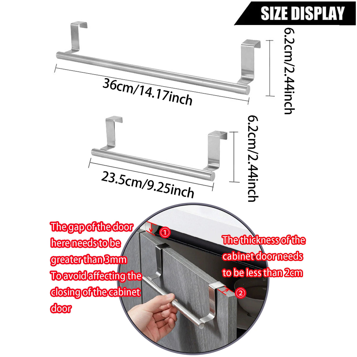 support serviettes acier inoxydable moderne rayures horizontales clips salle bains cuisine