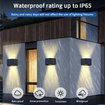 lampes murales solaires led lumière chaude froide contemporaines minimalistesextérieur panneaux solaires intégrés