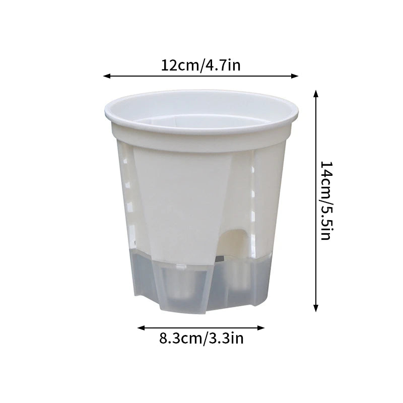 pots plante moderne auto arrosants transparents blancs hydroponiques lazy eyelets
