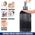 distributeur savon liquide noir blanc rayures moderne réutilisable salle bain cuisine pompe pression