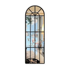 miroir mural noir classique fleurs gravées salon chambre