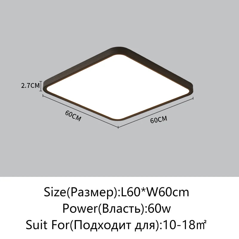 plafonnier led carré blanc ultra fin moderne luminaire salon chambre salle manger