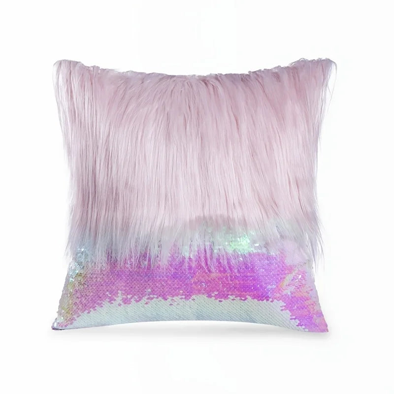 housse coussin sequins blanche moderne adhésive 40x40cm lit canapé voiture