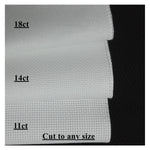 kit broderie points croix fleurs feuilles clôture paysage artisanal couleurs vives toile coton fils