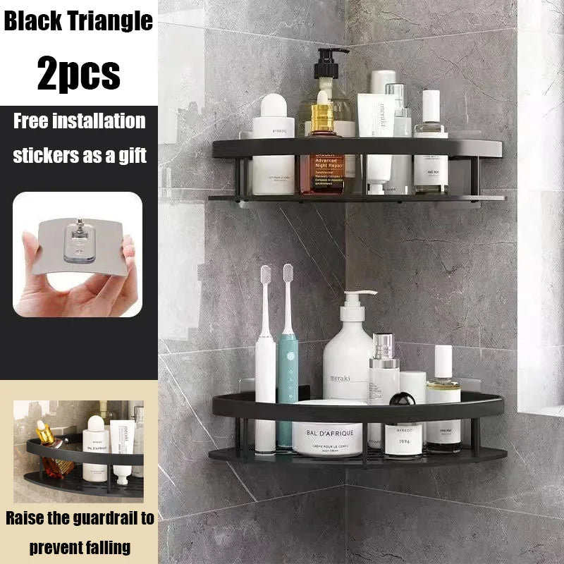 étagère salle bain moderne blanche adhésive rangement perforée aluminium unique