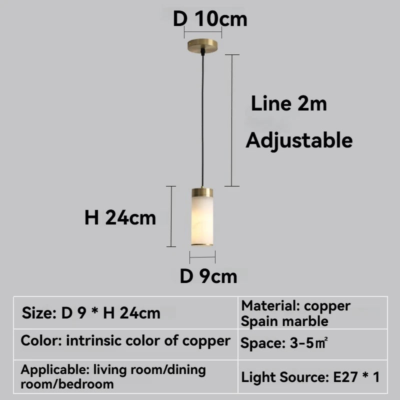 suspension lumineuse moderne marbre cuivre blanc doré chambre salon étude