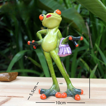 statuette grenouille rigolote résine accessoires shopping décoration maison objet décoratif moderne
