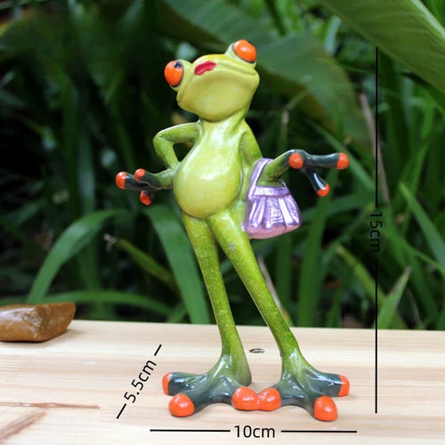 statuette grenouille rigolote résine accessoires shopping décoration maison objet décoratif moderne