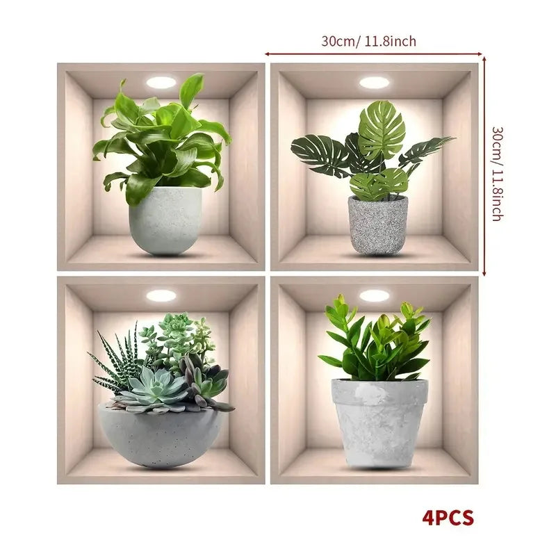 décoration murale plantes artificielles feuilles vertes moderne intérieur pot céramique inclusion facile carré