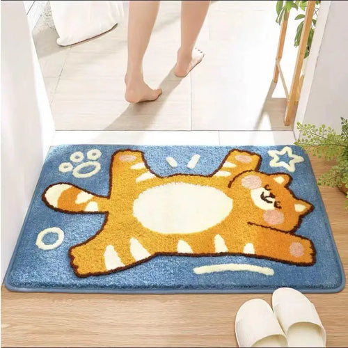 tapis sol antidérapant dessins animés fruits motifs colorés résistants machine lavables salon chambre