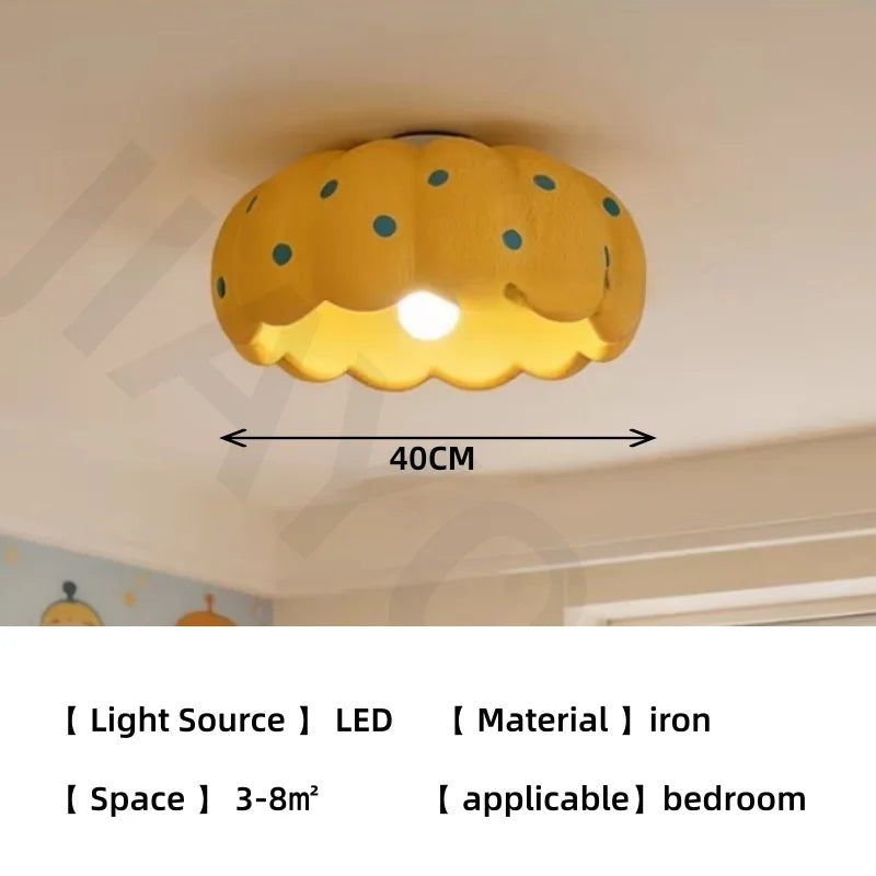 lampe moderne jaune points bleus enfant douce chaleur toucher réglable