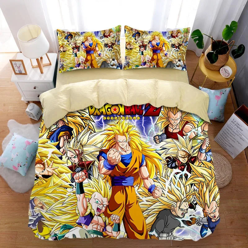 Détail du design Dragon Ball Goku sur la housse