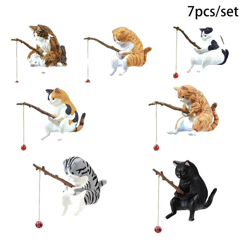 figurines chats décoration suspendue peluche tringle maison blanc noir orange