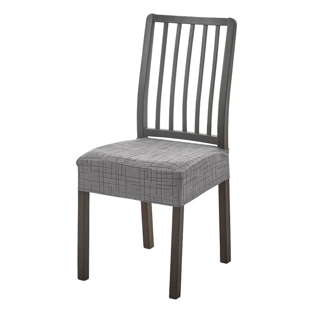 housses chaise moderne carreaux géométriques noir bleu marine gris clair polyester antidérapantes