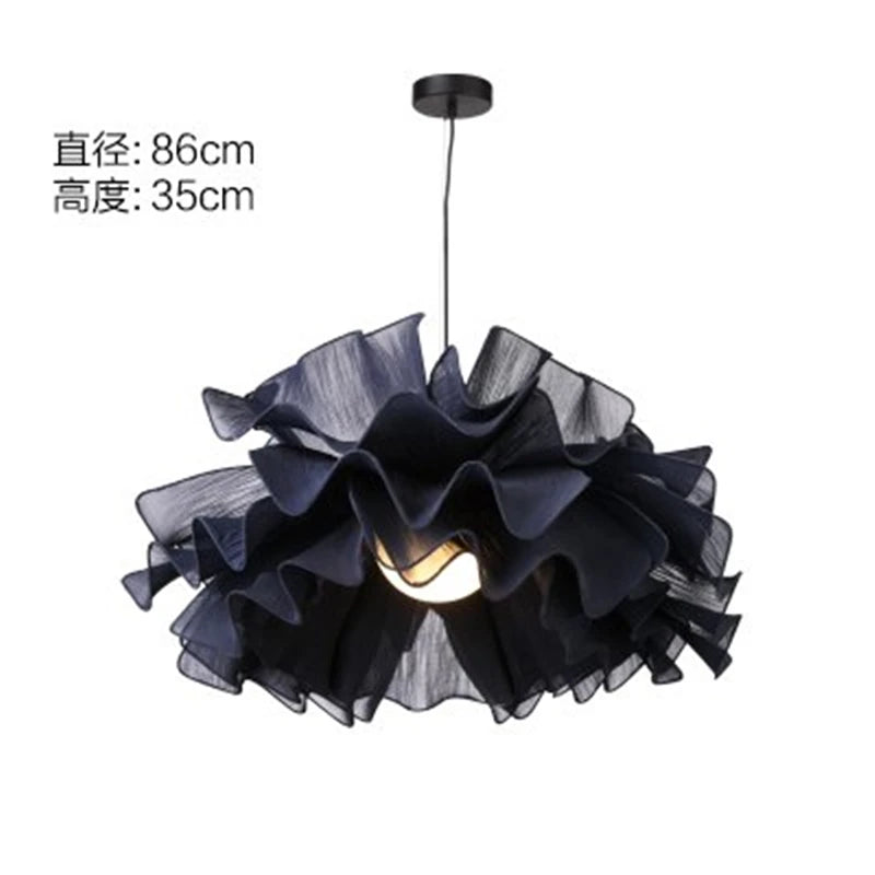 lampe suspendue moderne plissée blanc câble suspendu salon chambre nordique led