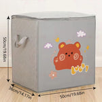 boîtes rangement pliantes dessins animés ours cochon fleurs happy cute moderne enfantin poignées détachables