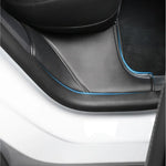 protection seuil porte tesla model cuir fibre carbone anti coup piedintérieur voiture moderne