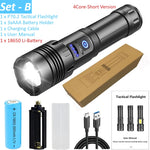lampe torche rechargeable 15000mAh LED 2300lm zoomable USB moderne résistante autodéfense banque alimentation