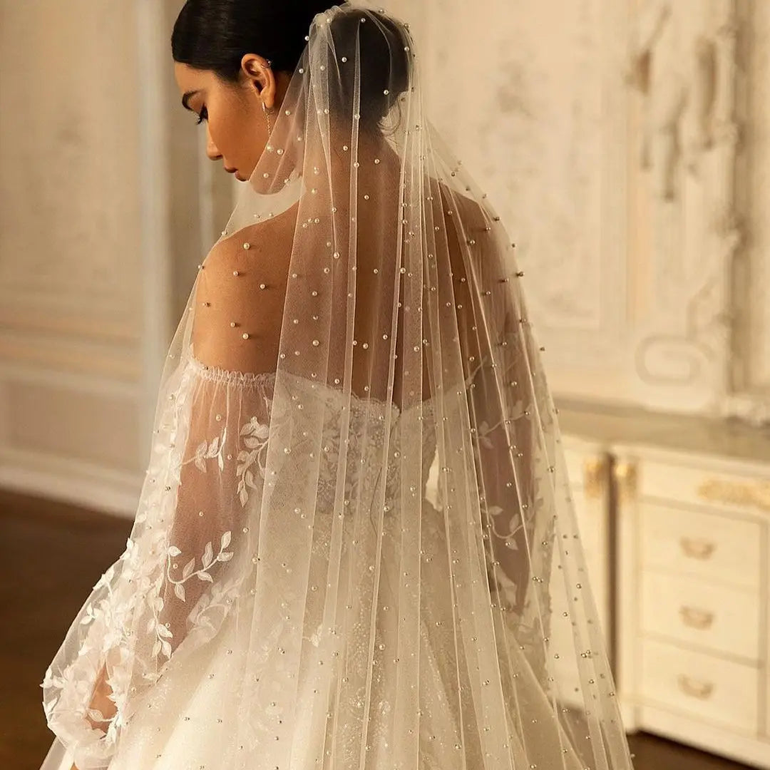 voile mariée blanc classique monocouche tulle translucide accessoires mariage femme élégant simple