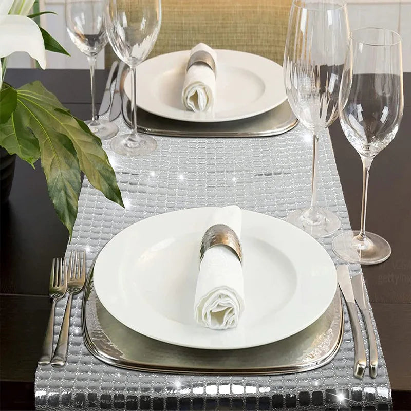 nappe festive métallisée argentée dorée rose gold semi transparent occasion mariage anniversaire événement festif