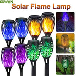 lumière solaire flamme moderne noire ornementale fixée piquet patio extérieur