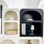 rangement moderne minimaliste table nuit meubles chambre coucher blanc jaune noir