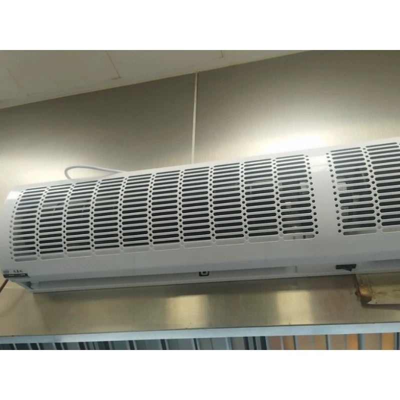 ventilateur d'air blanc moderne grille noire fixations murales dimensions variées jusqu'à 2m