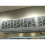 ventilateur d'air blanc moderne grille noire fixations murales dimensions variées jusqu'à 2m