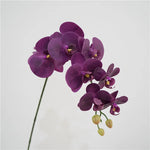 Orchidées artificielles bleu clair blanc rose jaune vert clair violet foncé mariage décoration intérieure