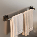 porte serviettes mural adhésif gris lisse moderne salle bain barre 30cm 40cm 50cm papier