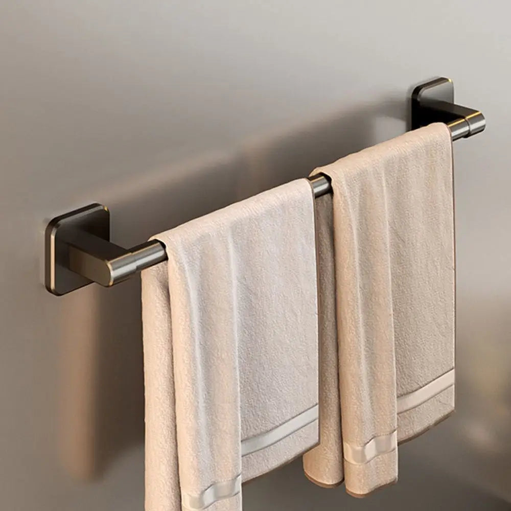 porte serviettes mural adhésif gris lisse moderne salle bain barre 30cm 40cm 50cm papier