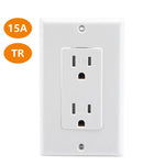 prise électrique moderne places blanc noir 15A 20A vis fixations