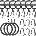 anneaux rideau métal crochets sécurité coton moderne noir lisses réglablesintérieurextérieur
