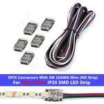connecteurs câble led broches pièces extension 5m transparent noir 12v 24v smd rgb