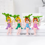 figurines fées résine vert rose bleu violet fantaisie enfantine salon décoration artisanale pasteurale papillons