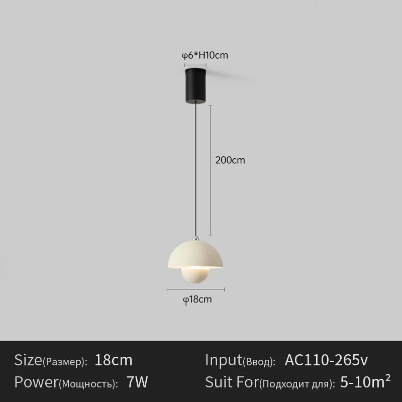Lampe suspendue moderne sphérique opaques brightness dimmable noir aluminium salon chambrehôtel