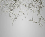 papier peint moderne plante branches fleurs salon chambre soie naturelle respectueux environnement