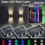lampe murale solaire led moderne noire blanche ip65 résistante l'eau adhésiveextérieur rechargeable automatique