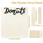 panneau decoratif bois donuts mariage anniversaire baptême fete decorations cupcakes meringues