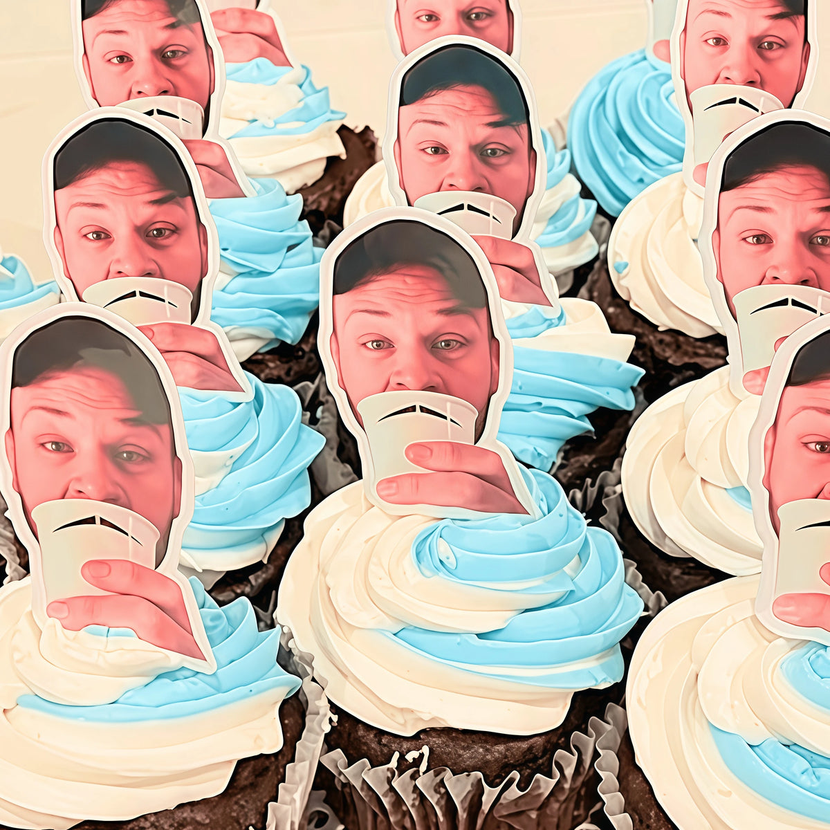 toppers cupcakes personnalisables visages modernes anniversaire mariage événements enfants fêtes