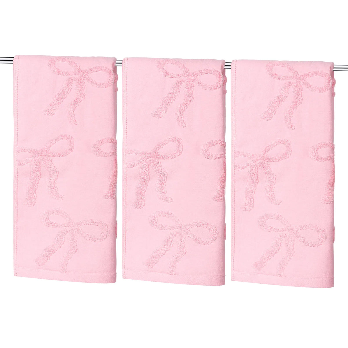 serviettes bain coton embossées rose moderne haute absorption 75x35cm set pièces