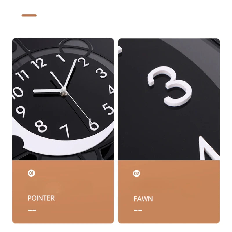 Comparaison des couleurs noire et blanche pour horloge murale nordique
