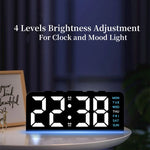 horloge numérique moderne affichage LED couleur noir blanc bleu rose